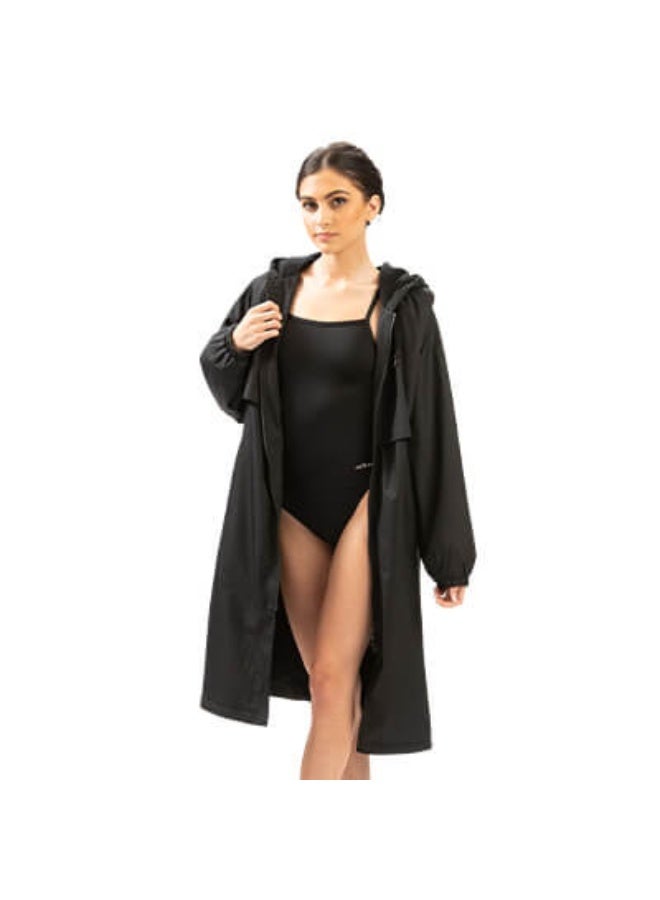 Dolfin Solid Unisex Black Swim Parka - Image 1